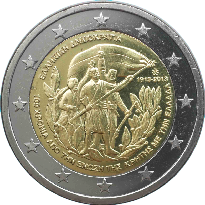 Grecia 2013 - 2 euro commemorativo 100° anniversario dell'annessione di Creta alla Grecia.