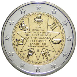 Greece 2014 - 2 euro commemorative 150th anniversary of the annexation of the Ionian islands to Greece.