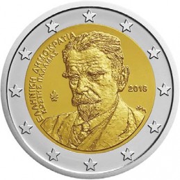 Grecia 2018 - 2 euro commemorativo 75° anniversario della morte di Kostis Palamas (1859 - 1943), poeta e giornalista greco.