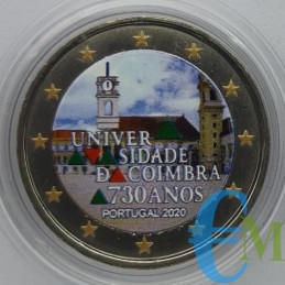 Portugal 2020 - 2 euros Coloreado 730º de la Universidad de Coimbra