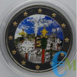 Lituania 2020 - 2 euros Colina de las Cruces coloreada