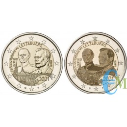 Lotto 2 euro 100º nascita del Granduca Giovanni le due versione