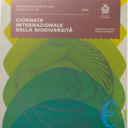 Divisionale 2021 euro ufficiale FDC 9 valori con 5€ Argento giornata internazionale della biodiversità