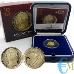 Italie 2021 - 10 euro or Constantine - Série Empereurs Romains
