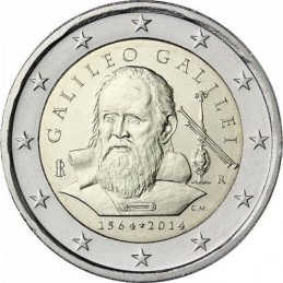 Italie 2014 - 2 euros 450° naissance de Galileo Galilei