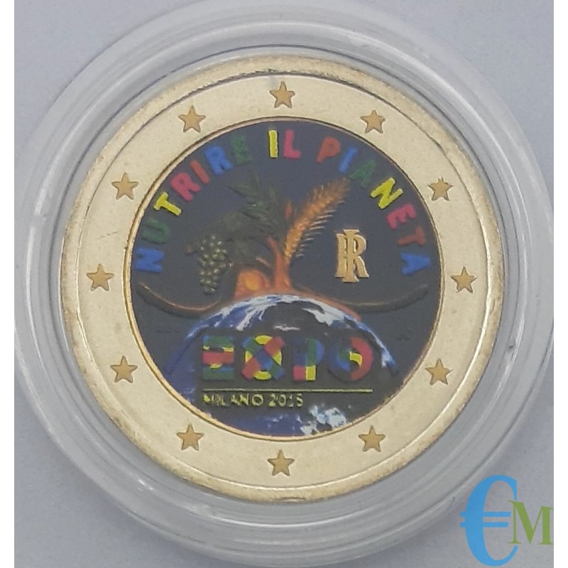 Italy 2015 - 2 euro colored commemorative coin World Expo Milano 2015