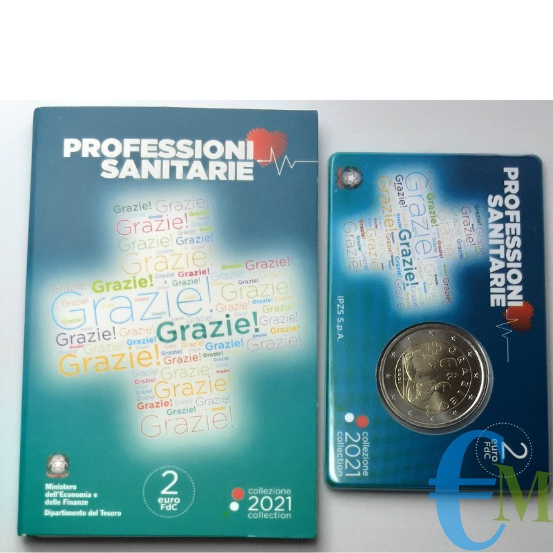 Italia 2021 - 2 euro Professioni Sanitarie GRAZIE in coincard