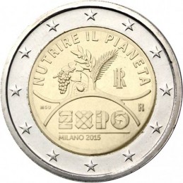 Italie 2015 - Pièce commémorative de 2 euros World Expo Milan 2015.
