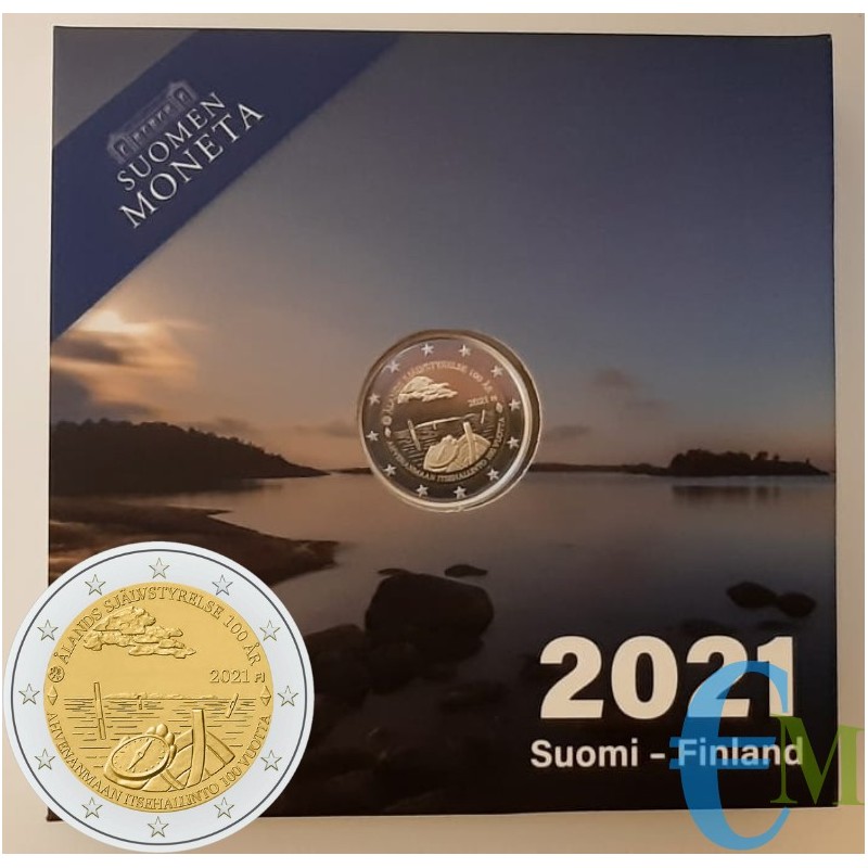 Finlandia 2021 - 2 euros Prueba número 100 del autogobierno de las Islas Aland