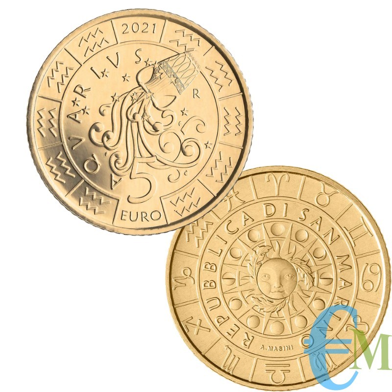San Marino 2021-5 Euro Zodiac Acuario