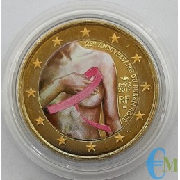 France 2017 - 2 euro colored 25th Breast Cancer
