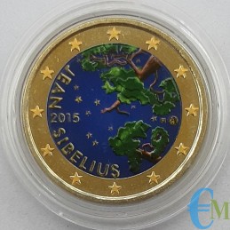 Finlandia 2015 - 2 euros 150 Jean Sibelius coloreado