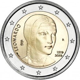 Italia 2019 - 2 euro commemorativo 500° anniversario della morte di Leonardo da Vinci.