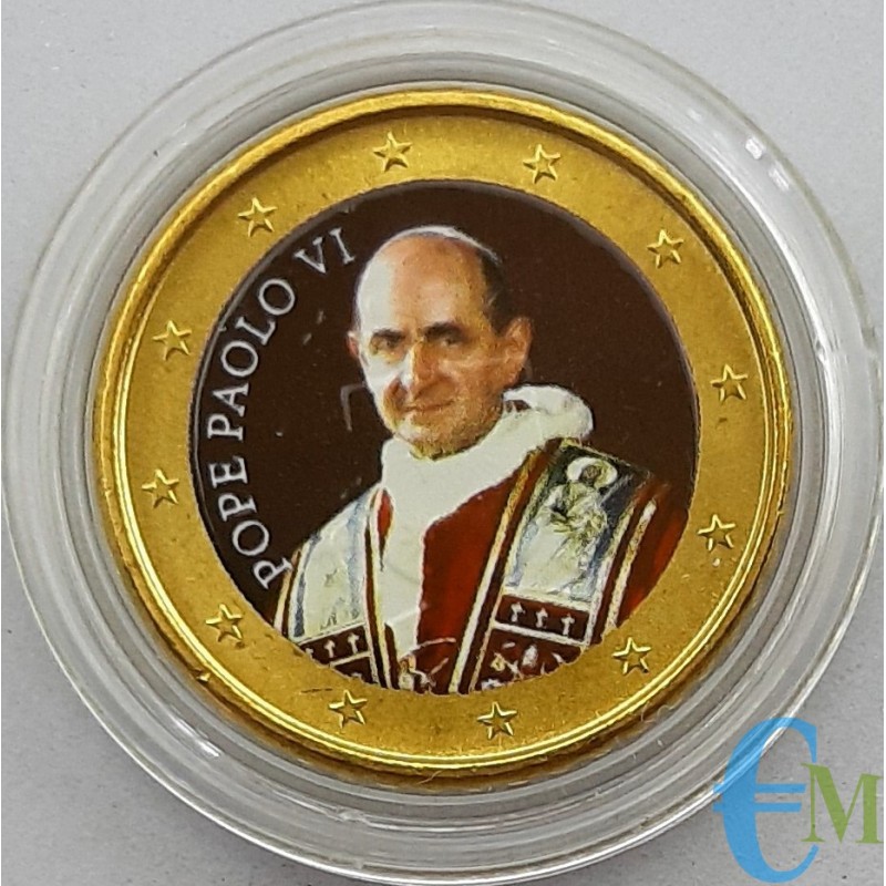 Vaticano 50 centesimi colorato di Papa Paolo VI