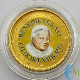 Vatican 50 cents colored by Pope Benedict XVI