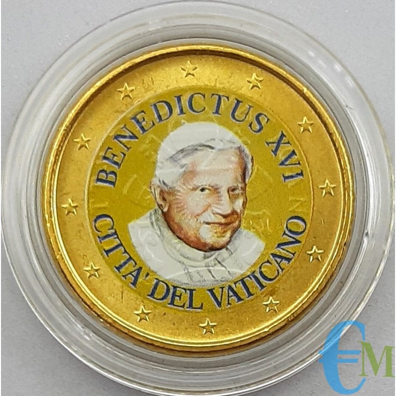 50 céntimos del Vaticano coloreados por el Papa Benedicto XVI
