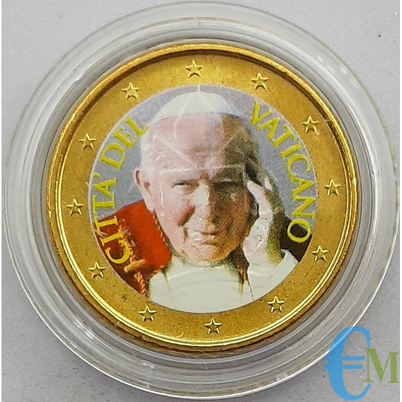 Vaticano 50 centesimi colorato di Papa Giovanni Paolo II