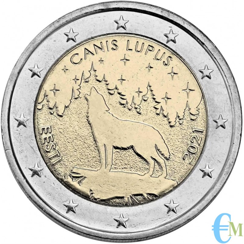 2 euro il Lupo Animale Nazionale dell'Estonia