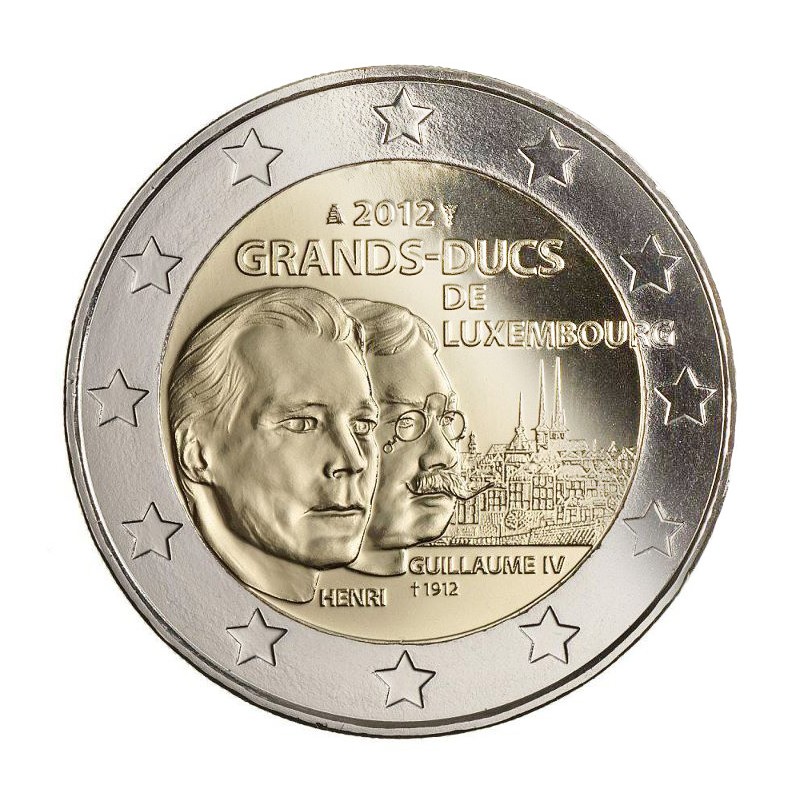 Lussemburgo 2012 - 2 euro 100° anniversario della morte del granduca Guglielmo IV.