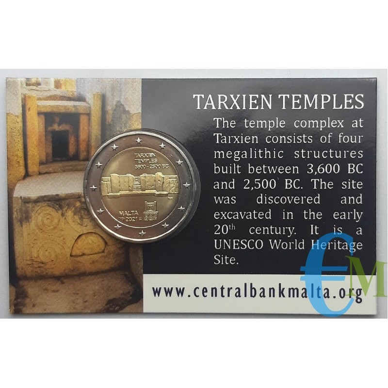 Malta 2021 - 2 euro Templi di Tarxien BU in coincard