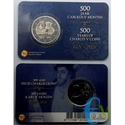Bélgica 2021 - 2 euros 500 orden de monedas de Carlos V BU en coincard NL