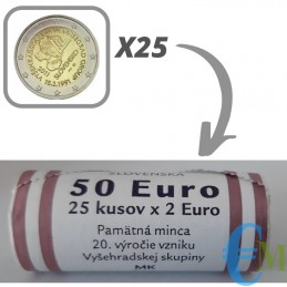 Slovaquie 2011 - Roll 2 euro 20e anniversaire du Groupe Visegrad