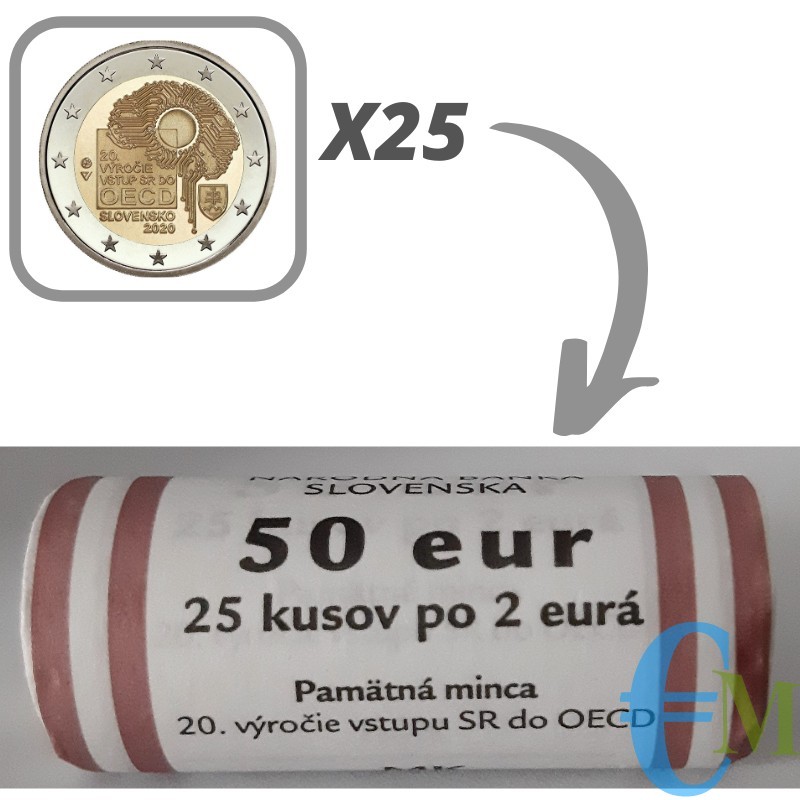 Slovacchia 2020 - Rotolino 2 euro 20° adesione all' OCSE