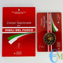 Italie 2020 - 2 euros 80ème BU Pompiers en coincard