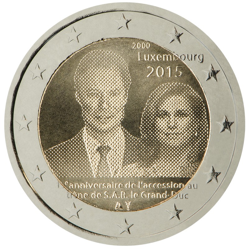 Lussemburgo 2015 - 2 euro 15° anniversario dell'ascesa al trono del granduca Enrico.