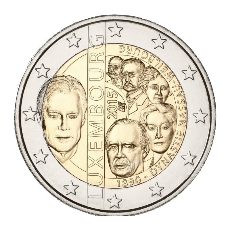 Luxemburgo 2015 - 2 euros 125 de la dinastía Nassau-Weilburg