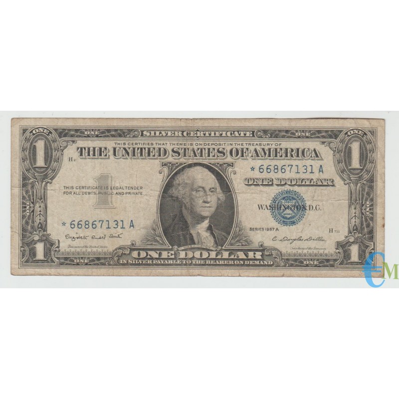 Estados Unidos - Serie de reemplazo de 1 dólar 1957 A con asterisco