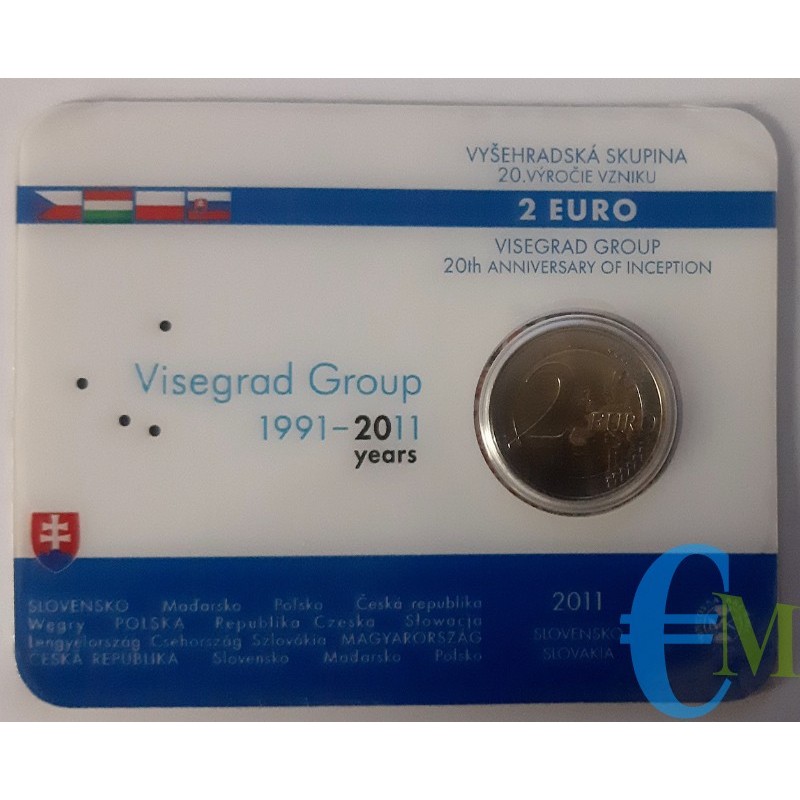 Slovacchia 2011 - 2 euro 20° Gruppo di Visegrad BU in Coincard