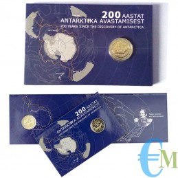 Estonie 2020 - 2 euros 200e découverte de l'Antarctique BU en coincard