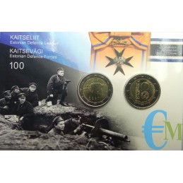 contiene 2 euro commemorativo 100° anniversario della Repubblica d'Estonia e 2 euro per la circolazione estone