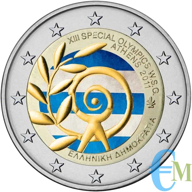 Grecia 2011 - 2 euro colorato Paralimpiadi - XIII Special Olympics