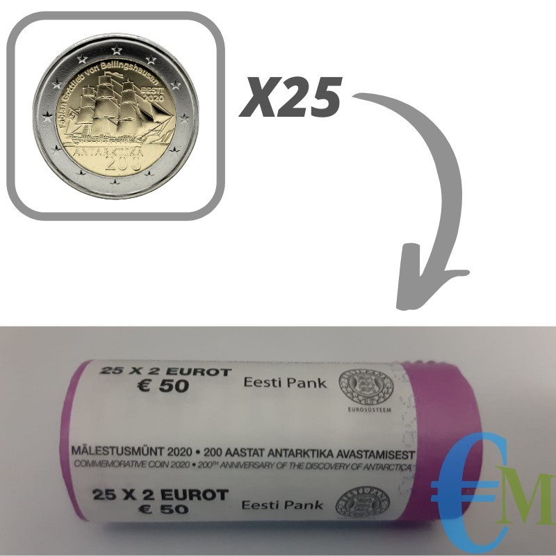 Estonia 2020 - Rotolino 2 euro 200° scoperta Antartide