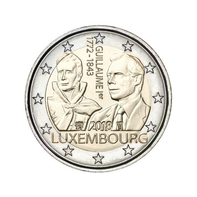 Luxembourg 2018 - 2 euros 175e anniversaire de la mort du Grand-Duc Guillaume Ier.