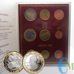 Vatican 2021 - Coffret Officiel Euro Coffret Bu avec 5 € Bimétallique - 9 pièces