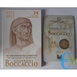 Italia 2013 - 2 euros 700 nacimiento de Giovanni Boccaccio en Carpeta