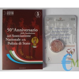 Italia 2018 - 5 euro 50° fondazione della Polizia dello Stato