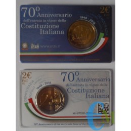 Italie 2018 - 2 euros 70° de la Constitution Italienne en Coincard