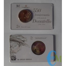 Italie 2016 - 2 euros 550e anniversaire de la mort de Donatello en coincard