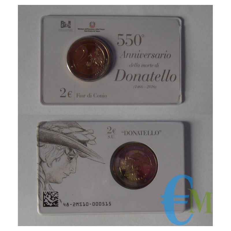 Italia 2016 - 2 euro 550° della morte di Donatello in coincard