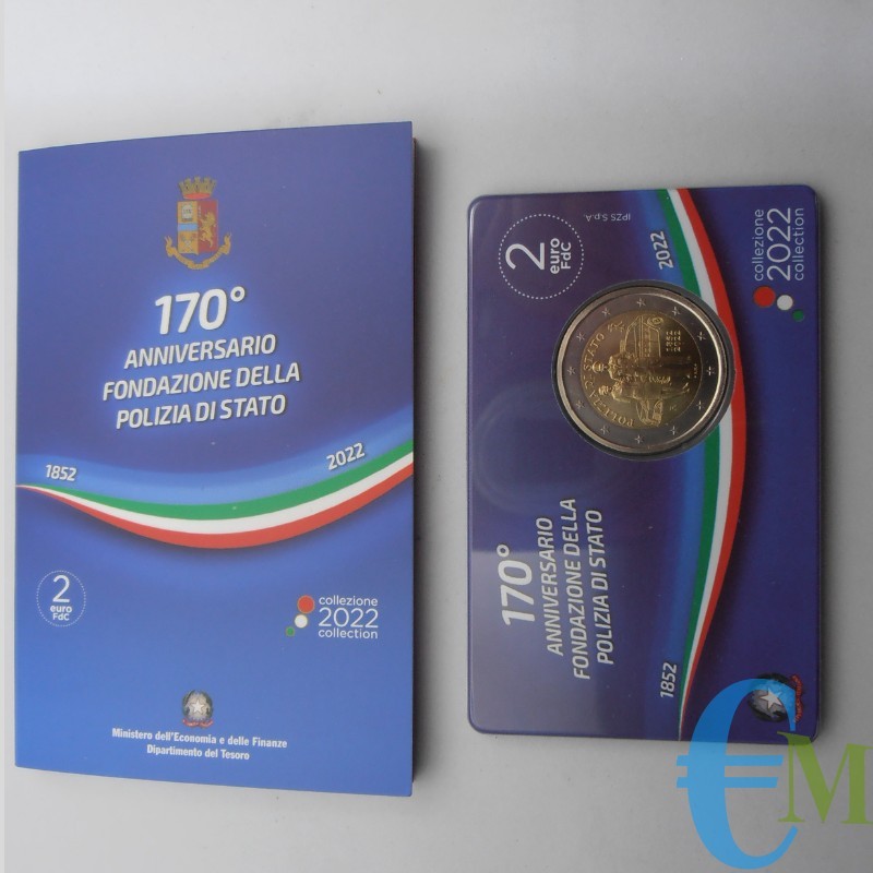 Italia 2022 - 2 euro 170° Polizia di Stato in Coincard