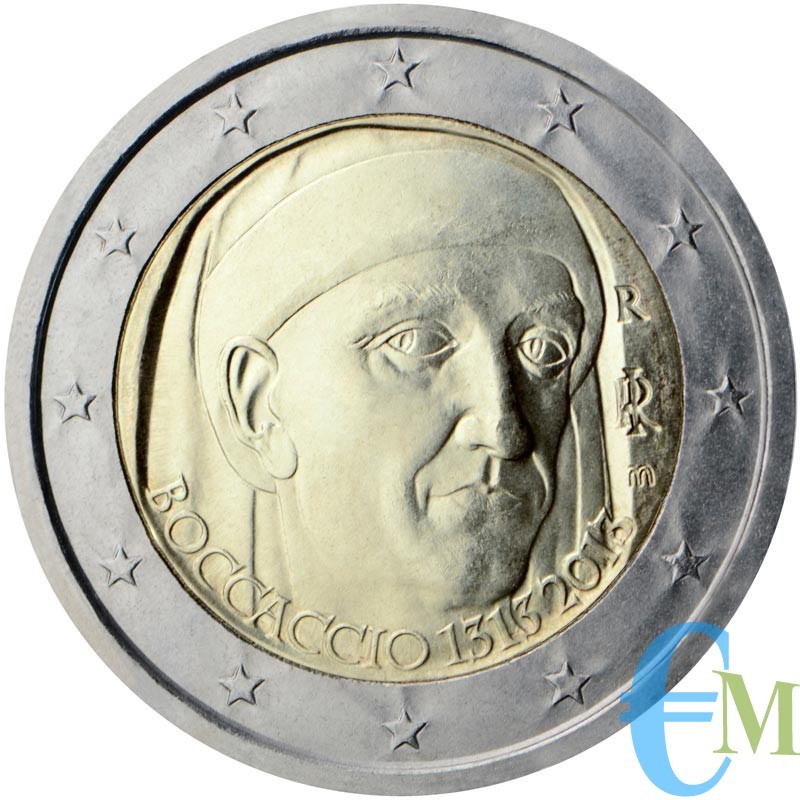 Italia 2013 - 2 euros 700 nacimiento de Giovanni Boccaccio