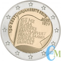 Estonia 2022 - 2 euros 150 ° Sociedad Literaria de Estonia