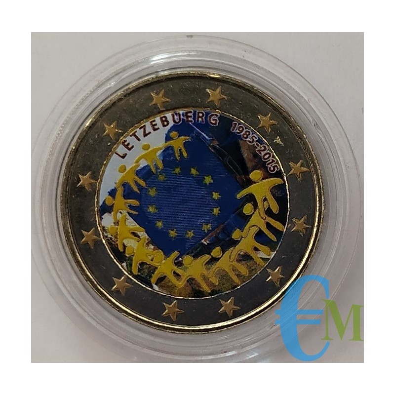 Lussemburgo 2015 - 2 euro colorato 30° Bandiera Europea