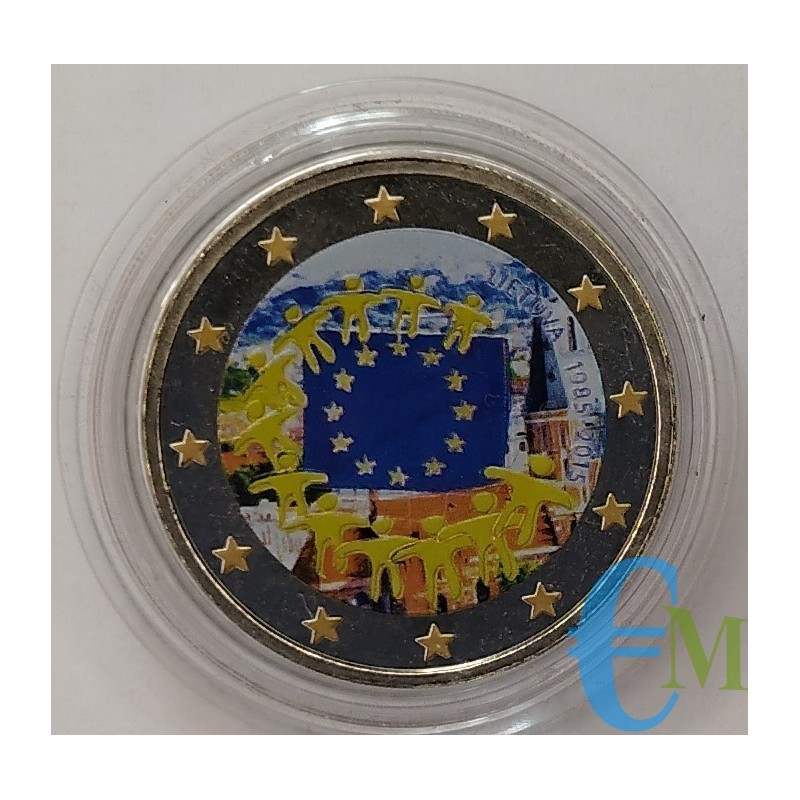 Lituania 2015 - 2 euro colorato 30° Bandiera Europea