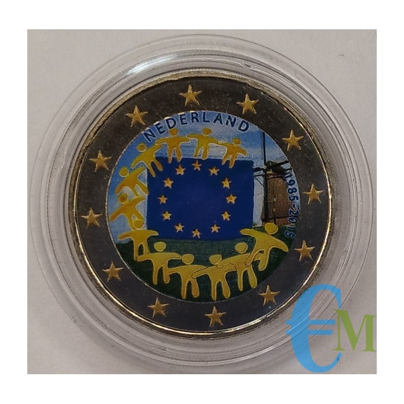 Olanda 2015 - 2 euro colorato 30° Bandiera Europea