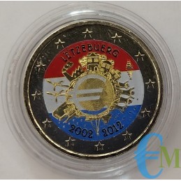 Luxembourg 2012 - 2 euro colored 10th Euro Coins and Banknotes